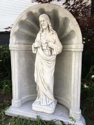 Herz-Jesu-Statue im Oratorium, voll aus Stein, schönes Aussehen!